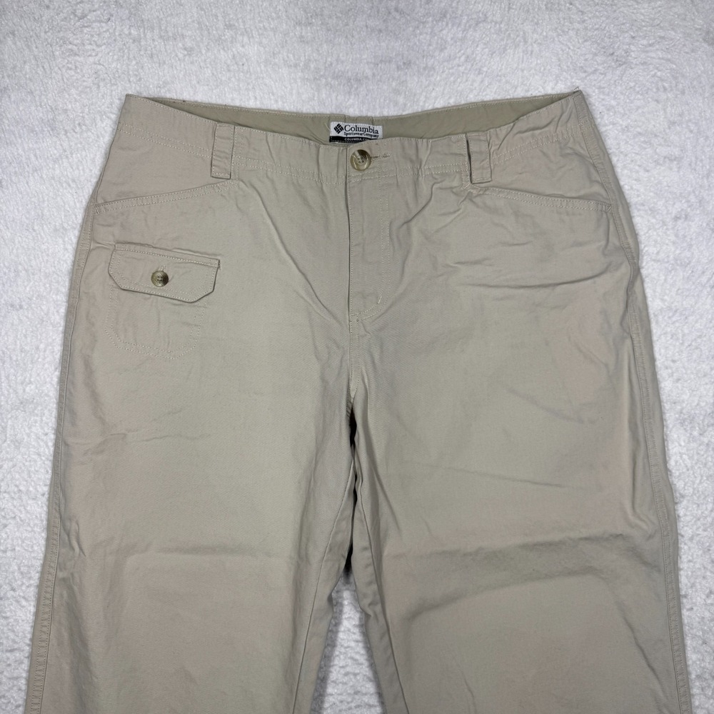 Columbia Capri Pants Beige Cotton Bermuda Knickers Gorpcore Hike Women's Size 14 - Picture 2 of 10